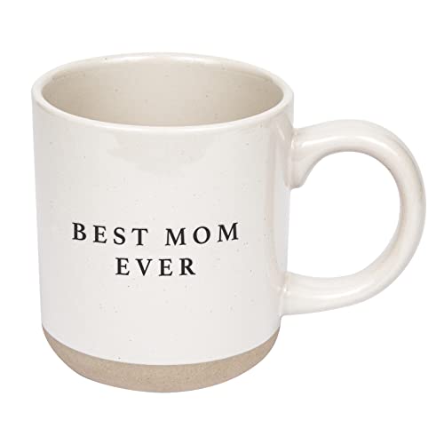 Sweet Water Decor Best Mom Ever Stoneware Coffee Mug | Mom Mug | Novelty Coffee Mugs | Microwave & Dishwasher Safe | 14oz Coffee Cup | Mother's Day Gifts for Her