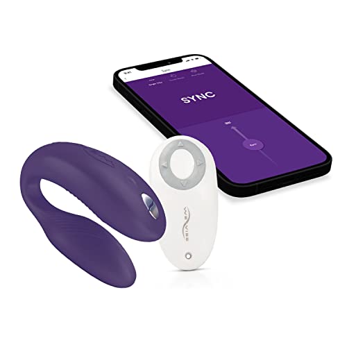 We-Vibe Sync 1 Remote Couples Vibrator - Vibrating Sex Toy for Couples - G-spot and Clitoris Stimulation - Waterproof - App & Remote Controlled - Rechargeable Toys for Sexual Adult Games - Purple