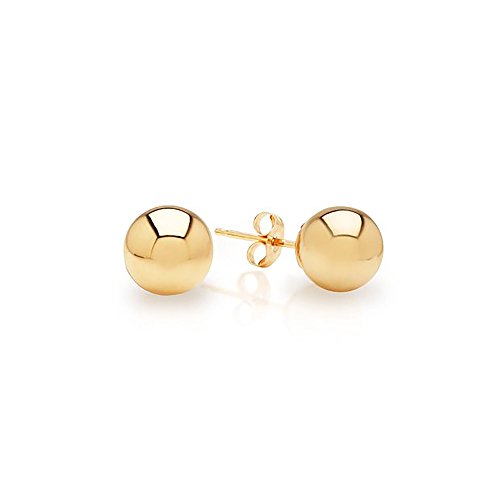 IcedTime 14k Yellow Gold Ball Stud Earrings pushback 3 4 5 6 7 8 10 12 IcedTime 14 MM (4 Millimeters)