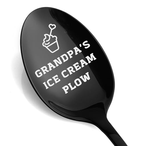 Grandpa Gifts Grandpa's Ice Cream Plow Spoon - Unique Christmas Gifts for Grandpa From Grandson Granddaughter, Funny Birthday Father's Day Gifts for Grandpa