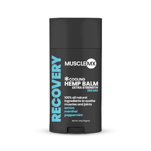 Muscle MX Recovery Extra Strength Hemp Balm l Relieve Discomfort in Muscles & Joints l Natural Long-Lasting Cooling Relief for Back, Knees, Neck, Nerves l Infused with Menthol, Arnica & Peppermint