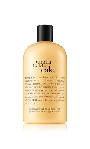 philosophy vanilla birthday cake shampoo, shower gel & bubble bath, 16 oz