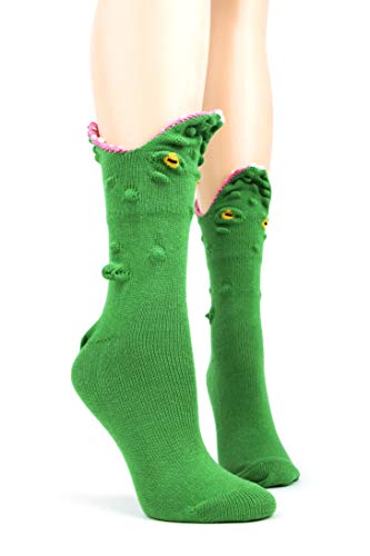 Foot Traffic Women's 3D Socks, Alligator (Shoe Sizes 4-10)