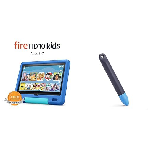 Fire HD 10 Kids Tablet (32GB, Sky Blue) + Kids Stylus