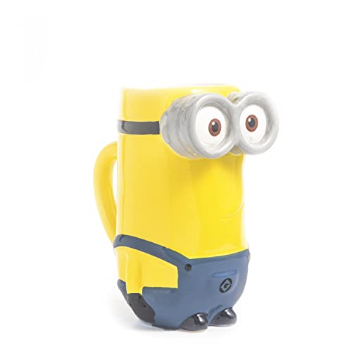 Zak Designs Despicable Me Kevin Minion 3D Sculpted Ceramic Coffee Mug for Hot Drinks, 14 oz