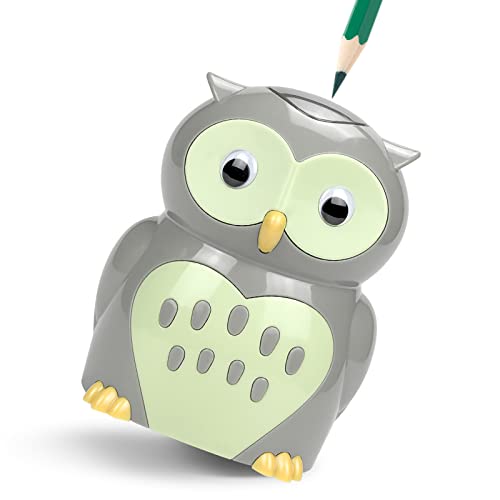 Eagle Owl Electric Pencil Sharpener, Cute Cartoon Animal Design, Battery Operated (Owl)