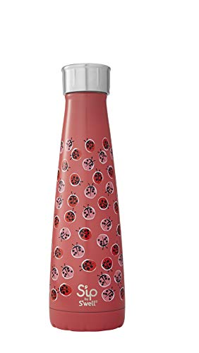 S'ip by S'well Stainless Steel Water Bottle - 15 Fl Oz - Lucky Ladybug - Double-Layered Vacuum-Insulated Keeps Food and Drinks Cold and Hot - with No Condensation - BPA Free Water Bottle