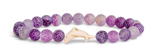 Fahlo Dolphin Tracking Bracelet, Elastic, supports FIU Marine Conservation, one size fits most for Men and Women (Coral Reef Violet)