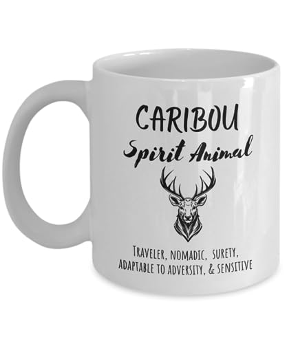 Caribou spirit animal gift idea, 11 or 15 oz ceramic mug, Caribou totem gift, Native American meaning Caribou
