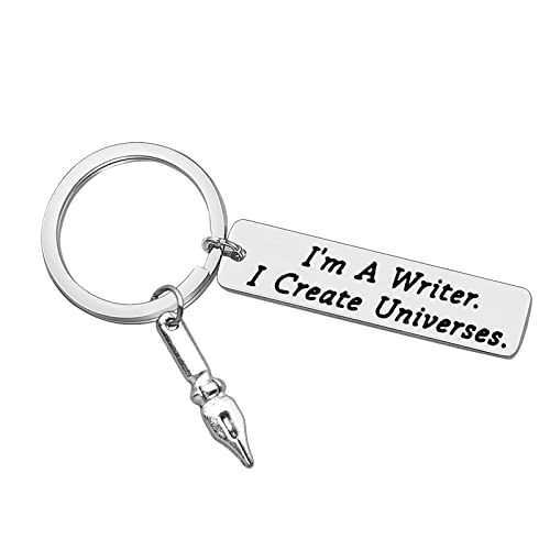 Xiahuyu Writer Gifts Keychain Author Gift I'm A Writer I Create Universes Keychain Literary Gift Novelist Gift Journalist Gift Christmas Birthday Gifts Writer Gifts for Women Men
