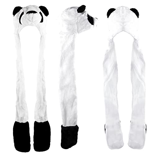 Super Z Outlet Panda Bear Plush Animal Winter Ski Hat Beanie Aviator Style Winter (Long)