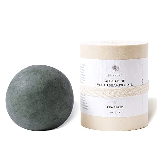 ERIGERON All-In-One Hemp Seed Shampoo Bar for All Hair Types & All Skin Types - Cruelty-Free, Vegan, All Natural Ingredients Handmade with Plastic Free, Eco-Friendly & Zero Waste