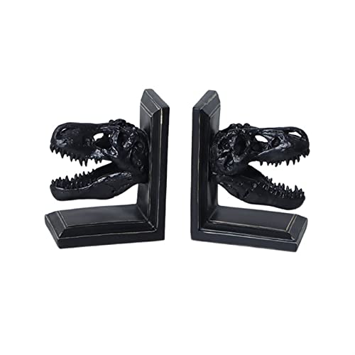 Bookends,Modern Shot Black Dinosaur Shape Bookends,Office Study Bookshelf Ornaments Unique Personality Book Stand Book Ends