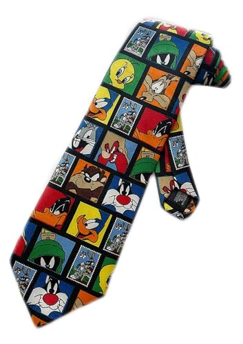 Tasmanian Devil Looney Tunes Stamp Collection Tie, Daffy Duck Necktie, Tweety Bird Tie, Road Runner Neck Tie, Sylvester Looney Tunes Tie, Taz Tie,