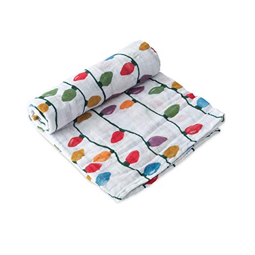 Little Unicorn – Christmas Bulbs Cotton Muslin Swaddle Blanket | Single | 100% Cotton | Super Soft | Newborns and Infants | Large 47” x 47” | Machine Washable