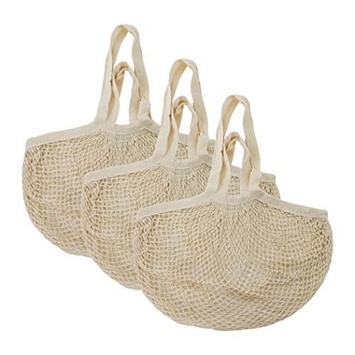 Simple Ecology Organic Cotton Heavy Duty Double Handle String Bag; Natural 3 Pack