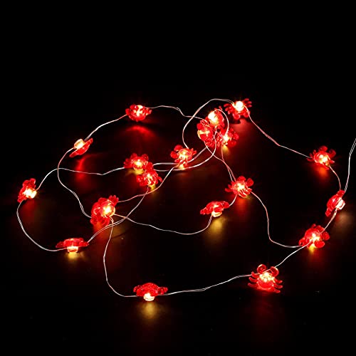 Uonlytech 1 Set Crab String Light 20 LEDs Fairy Light Battery Operated Sea Beach Ocean Theme Party Lights for Kid Birthday Outdoor Wedding Homes Gardens Patio Party 2m