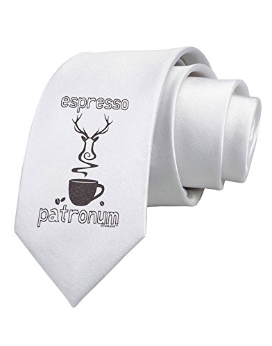 TooLoud Espresso Patronum Printed White Neck Tie