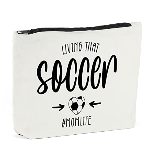 SENJIAN Soccer Mom Makeup Bag Mom Gifts from Cool Gifts for Moms Best Mom Ever Gift for Birthday Christmas Mothers Day Gifts for Mom Mom Gifts for Women Mama Wife Friends Living That Soccer Mom Life