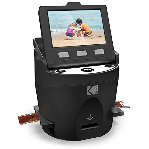 Kodak SCANZA Digital Film & Slide Scanner - Converts 35mm, 126, 110, Super 8 & 8mm Film Negatives & Slides to JPEG - Includes Large Tilt-Up 3.5' LCD, Easy-Load Film Inserts, Adapters & More