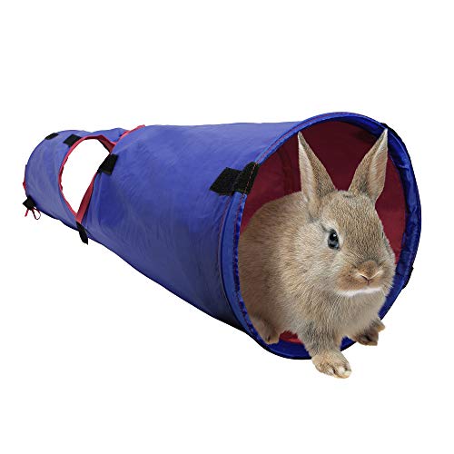 Living World Pet Tunnel, Small Animal Tunnel for Rabbits and Guinea Pigs, Blue/Red, 61397
