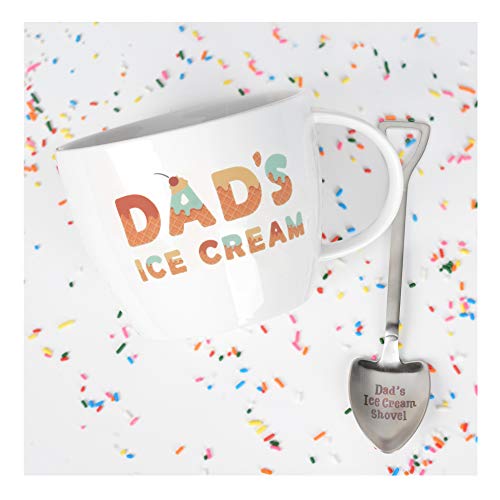 Josephine on Caffeine Gifts for Dad –Dad’s Ice Cream Bowl and Engraved Spoon Dad’s Ice Cream Shovel – Ideal Father’s Day Gift, Christmas Gift or Birthday Gift (Dad)