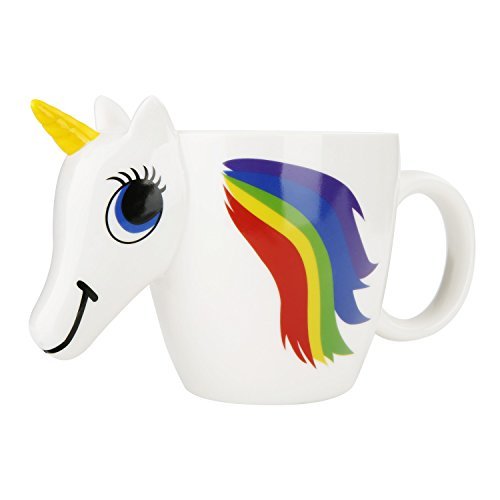 Yiushing Unicorn Ceramic Color Changing Mug Original 3D Heat Sensitive Magic Coffee Cup