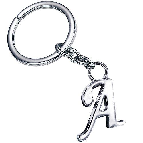 Monnel Z-321 Letter A Keychain Thick Simple Alphabet Key Ring Creative Packaging Design Box