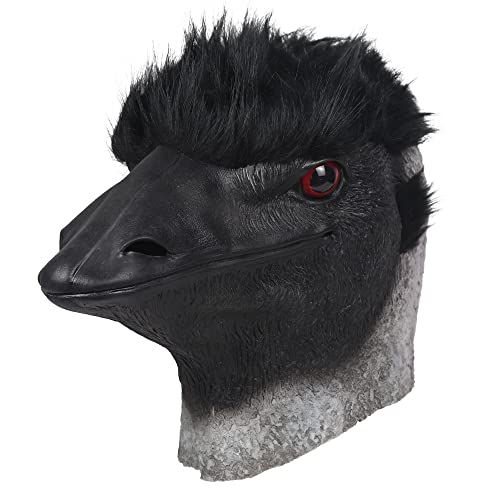 MOKRY PARTY Ostrich Animal Head Mask Bird Emu Head Mask Funny Cosplay Party Halloween Adult Costume Carnival Mask
