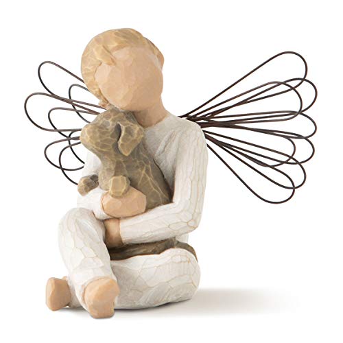 Willow Tree Angel of Comfort, Offering an Embrace of Comfort and Love, to Mark a Memory of a Beloved Pet, for Pet Lovers, Dog Owners, Pet Adoption, Remembrance or Loss, Sculpted Hand-Painted Figure