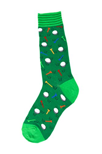 Foot Traffic Men's Socks, Fun Sports-Themed Socks, Sizes 7–12 (Golf)
