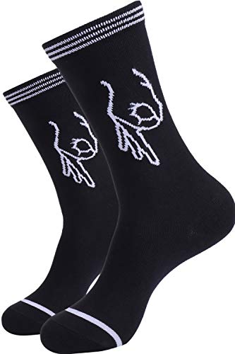 TC9SOCKS Funny Socks for Men & Women - Circle Game Meme Socks Novelty Cool Dress Socks (US, Numeric, 7, 12.5, Regular, Regular, Black, Circle Game Socks)