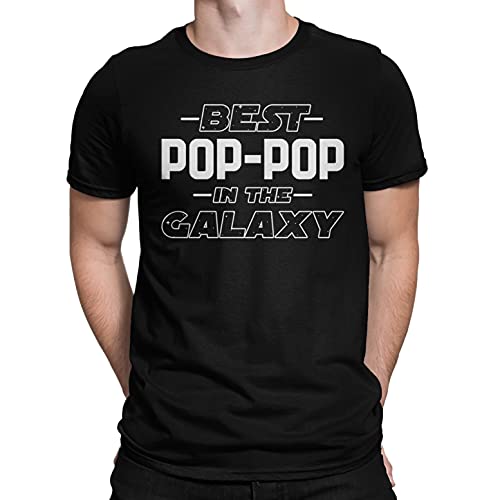 Funny Grandpa Men's T-Shirt, Cool, Best Pop Pop in The Galaxy Tee, 3XL