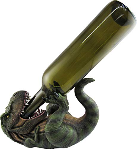 DWK Animal Decorative Table Top Wine Bottle Holder | Home Bar Decor | Wine Accessories for a Wine Bar | Kitchen Organization | Great Gifts for Her (T-Rex)