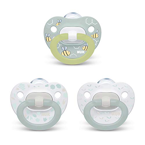 NUK Orthodontic Pacifier Value Pack, Boy, 0-6 Months (Pack of 3)