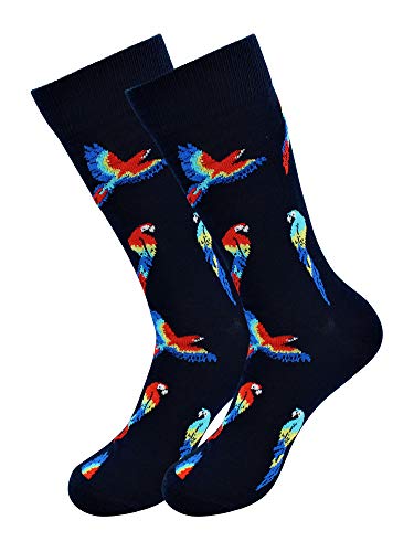 Real Sic Casual Designer Socks for Men and Women - Exotic Animal Series - Breathable and Lightwear Cotton (Parrot)