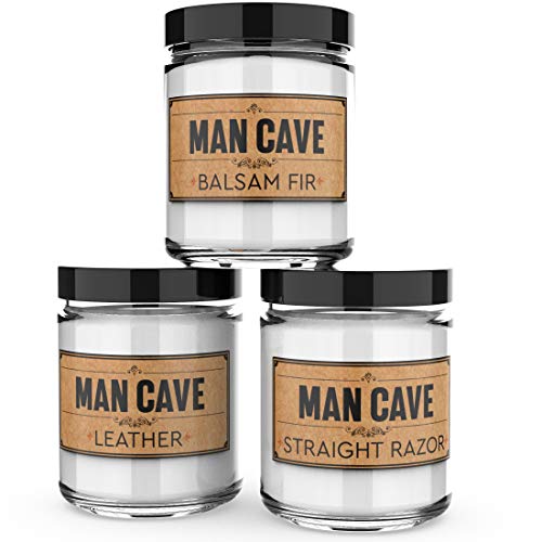 Old Factory Scented Candles for Men - Man Cave - Decorative Aromatherapy - Handmade in The USA with Only The Best Fragrance Oils - 3 x 4-Ounce Soy Candles