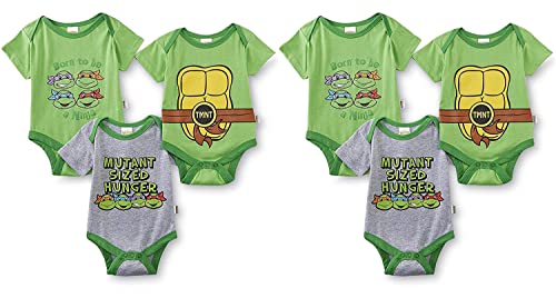 Nickelodeon Teenage Mutant Ninja Turtles 6 Pack Bodysuits (0-3 Months)