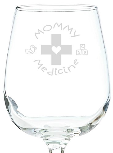 Got Me Tipsy - Mommy Medicine Funny Wine Glass, Ivory