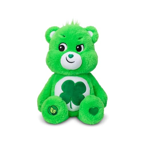 Care Bears 14' Good Luck Bear Plushie - Medium Size - Green Plush for Ages 4+ – Perfect Stuffed Animal Holiday, Birthday Gift, Super Soft and Cuddly – Gift For Girls and Boys, Collectors