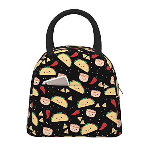 Aeoiba Taco Tuesday Party Insulated Lunch Box Tote Bag Handbag lunchbox Food Container Gourmet Tote Cooler warm Pouch For School work Office