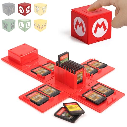 doepeBAE Game Card Case for Nintendo Switch, Deformable Switch Game Card Holder, Cube Switch Game Case Card Storage Box, Large Capacity Switch Game Card Organizer, 16 Slots (A-2)