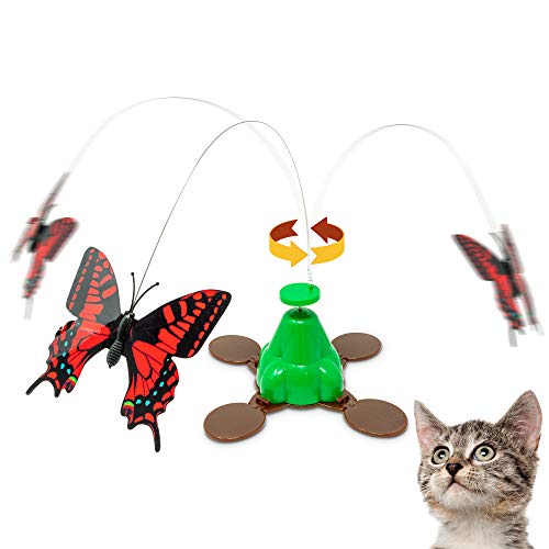 Pet Zone Fly By Spinner Butterfly Cat Toy,Lifelike Flying Movement & Realistic Fluttering Sound (Interactive Cat Toys,Kitten Toys, Cat Toys for Indoor Cats)[Great Alternative to Pop and Play Cat Toy]