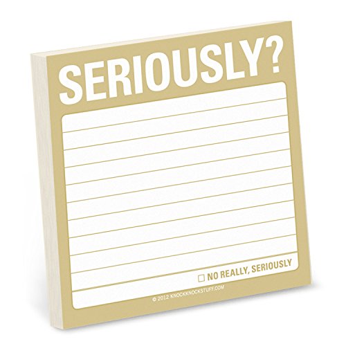 1-Count Knock Knock Seriously? Sticky Notes, Office Memo Sticky Notepad, 3 x 3-inches each