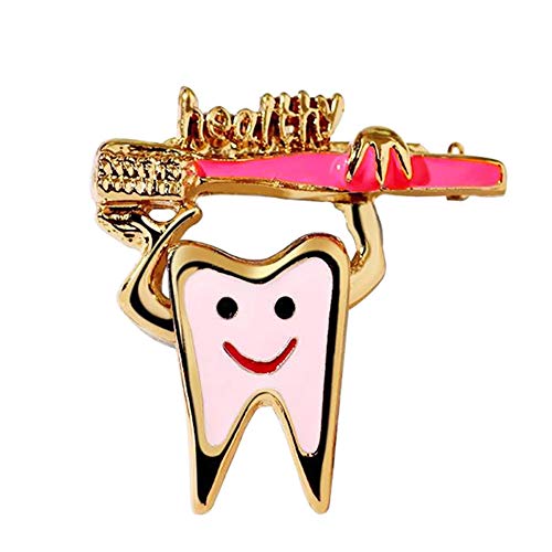 Cute Sweet Teeth Tooth Brooch Pins Enamel Health Logo Toothbrush Pin Dentist Badge Brooches