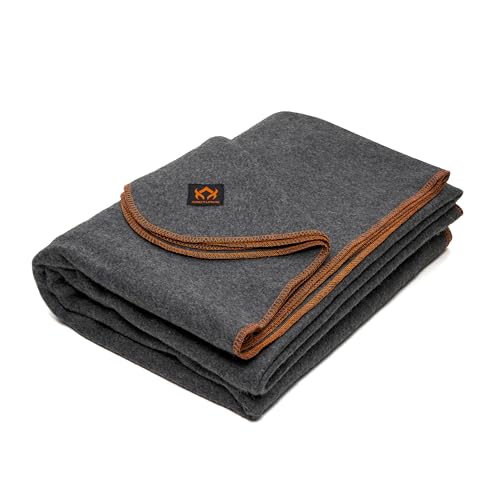 Arcturus Military Wool Blanket - Warm, Thick, Washable - Great for Outdoors, Camping, Stadium Blanket, Picnics, Travel - Car & Bushcraft Survival Kits, Large 64' x 88' 4.5 lb