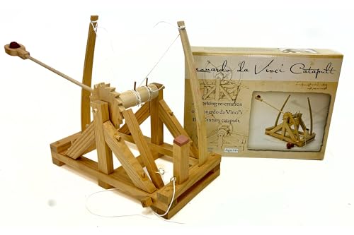 PATHFINDERS Leonardo Da Vinci Catapult kit for Kids Wooden Building kit steam Engine 3D Puzzle Trebuchet Science kit for Kids Age 10 12 Boys Engineering kit Physics Toy da Vinci Model Kits