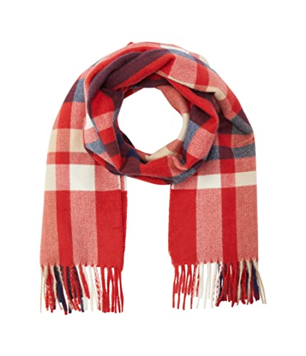 Badgley Mischka Recycled Soft Poly Plaid Scarf Red One Size