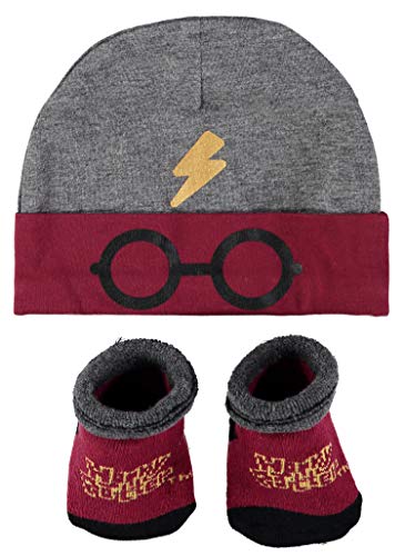 Harry Potter Baby Boys Cap and Bootie Set - Baby Gift Set with Hat and Socks for 0-12 Months (0-12Months)