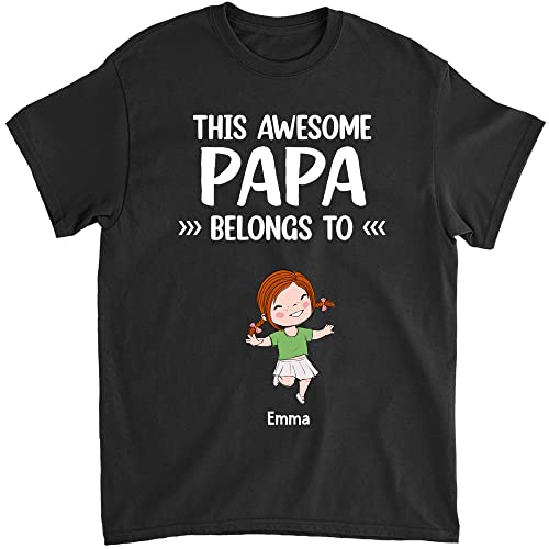 Gossby Custom Grandpa Shirt, Dad Shirt - Personalized Funny Gift for Grandpa, Dad Fathers Day, Birthday, Christmas - This Papa Belongs to T-Shirt